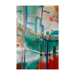 Oeuvre abstraite colorée et aux motifs géométriques par Julien Paré