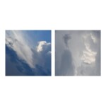 Photographies (2) du ciel nuageux en gris et bleu